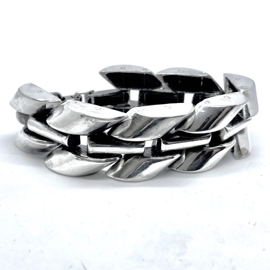 Robert Lee Morris Sterling Silver Herringbone/Bar Bracelet