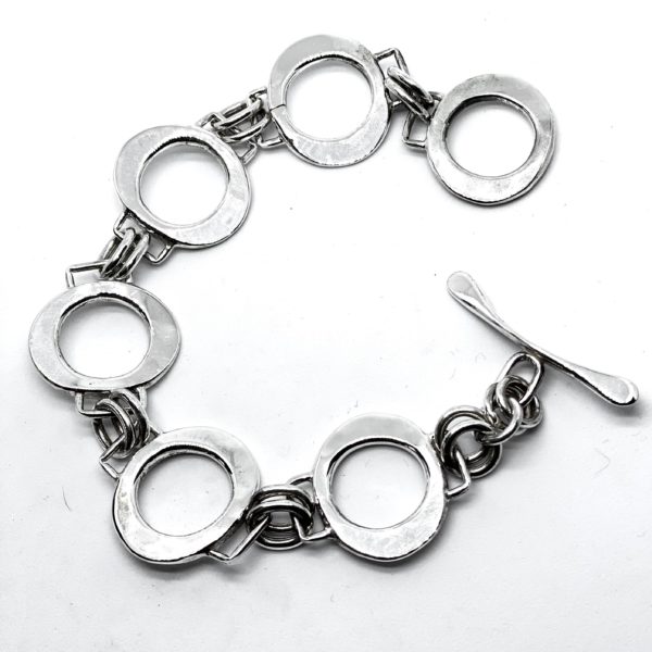 Robert Lee Morris Sterling Forged Ring Link Bracelet