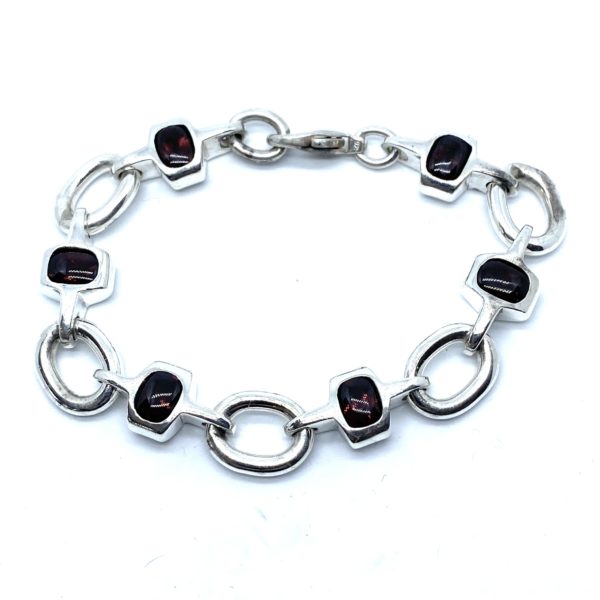 Robert Lee Morris Sterling Silver Neo-Cross with Garnets