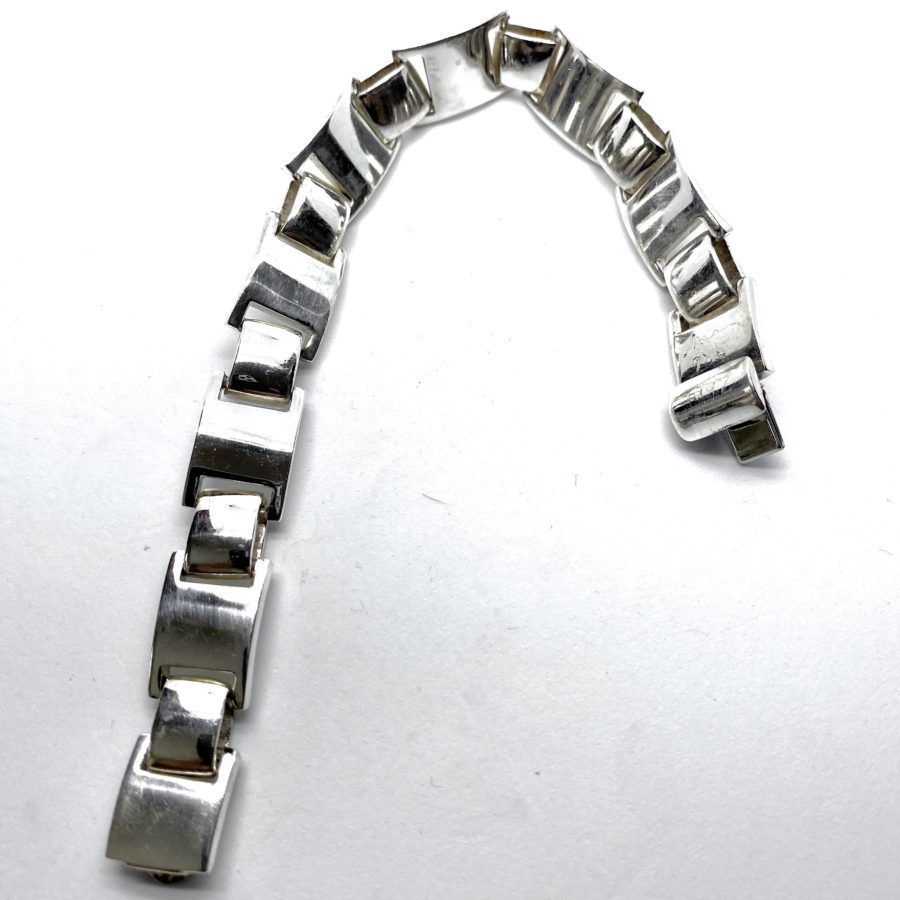 Robert Lee Morris Sterling Silver Curved Bar Link Bracelet