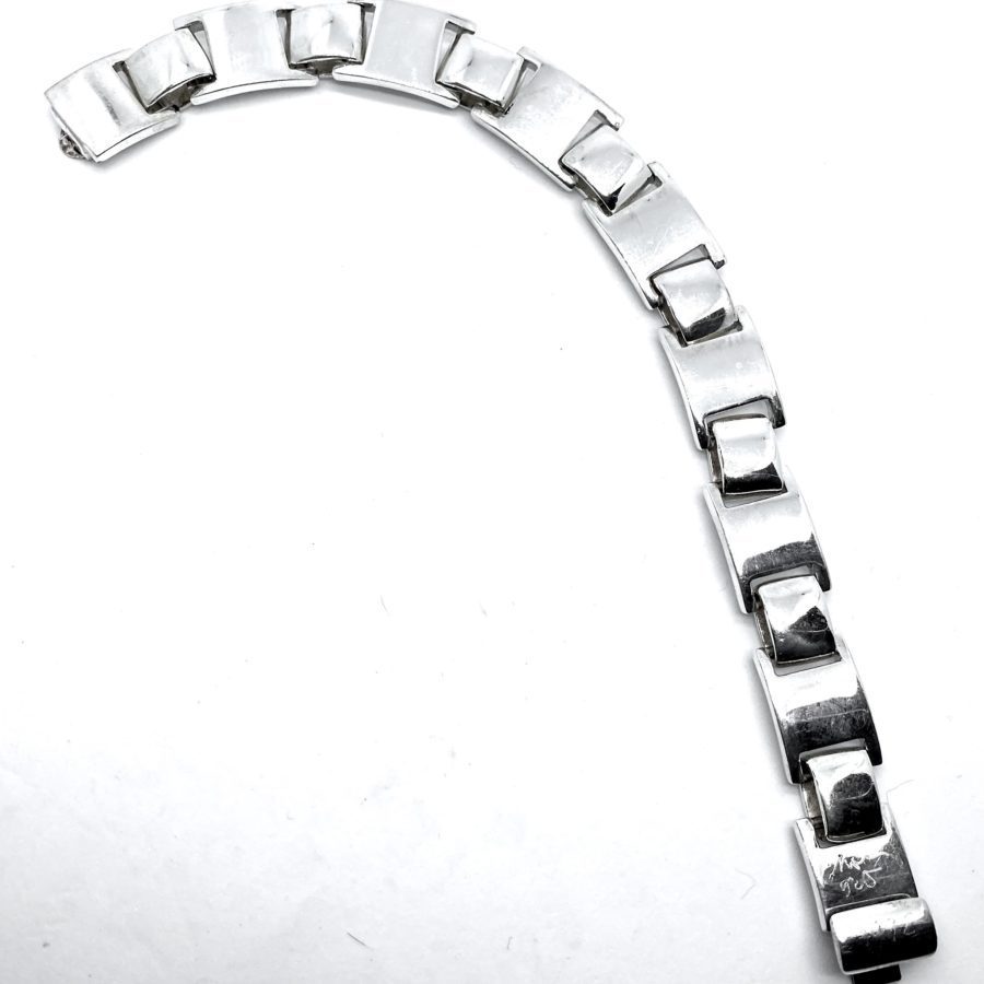 Robert Lee Morris Sterling Silver Curved Bar Link Bracelet - Image 3