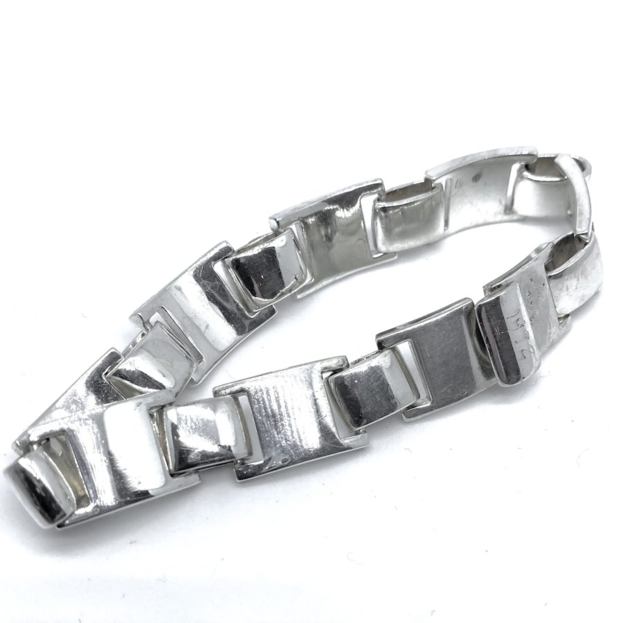 Robert Lee Morris Sterling Silver Curved Bar Link Bracelet - Image 2