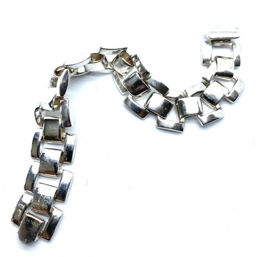 Robert Lee Morris Sterling Silver Soft Block Linked Bracelet