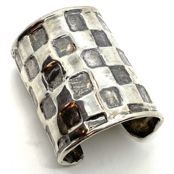 Robert Lee Morris Sterling Silver Checkerboard Cuff