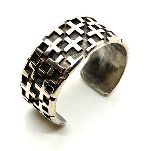 Robert Lee Morris Sterling Silver Cross Inset Cuff