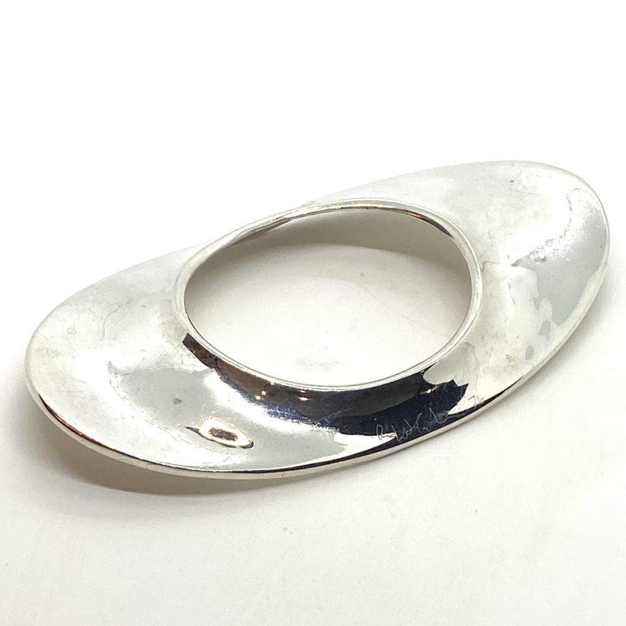 Robert Lee Morris Sterling Silver Long Oval Flat Bangle