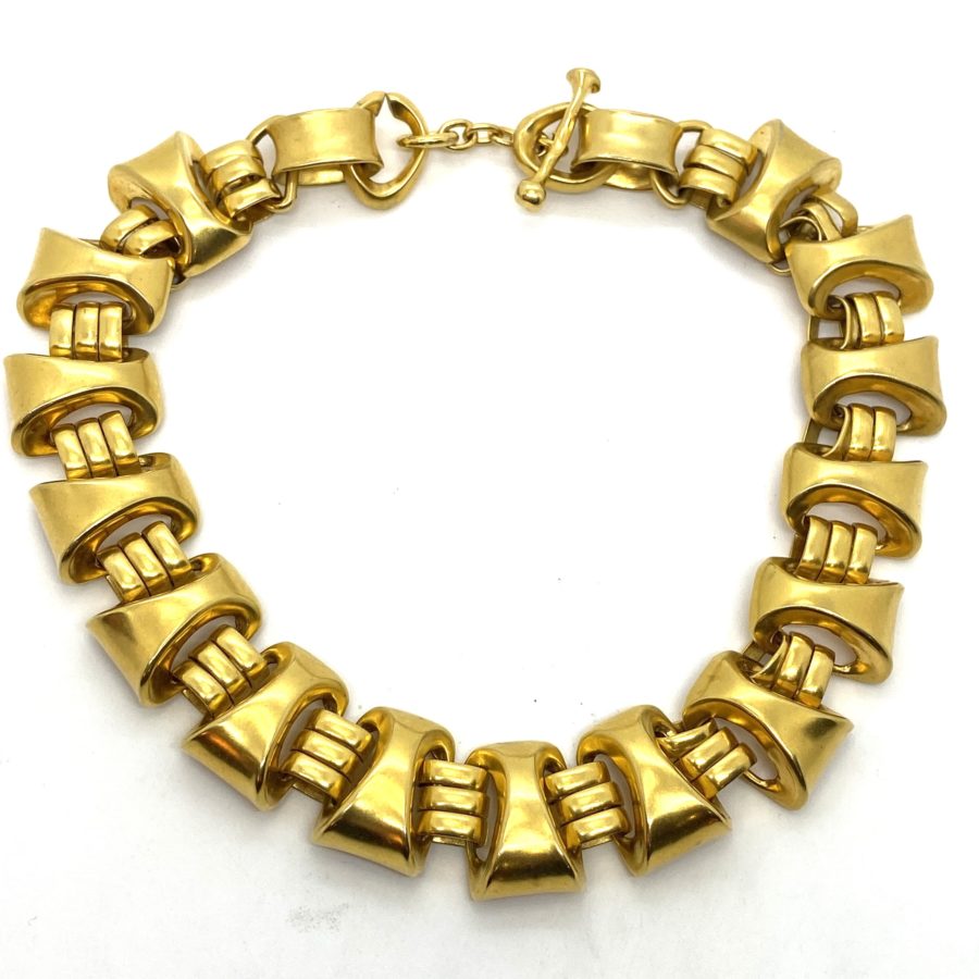 Robert Lee Morris Mask Link Choker Necklace