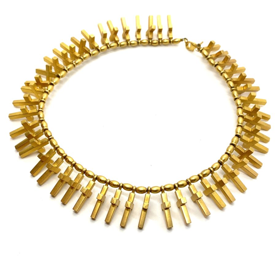 Robert Lee Morris Cross Fringe Choker Necklace