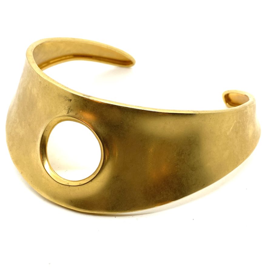 Robert Lee Morris Gold Plated Wide Window Collar Necklace