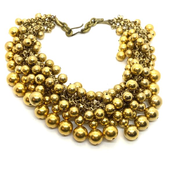 Robert Lee Morris Gold Plated Ball Cluster Necklace
