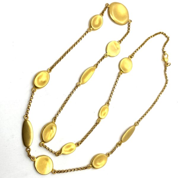 Robert Lee Morris Gold Plated Pushed Pebble Station Necklace
