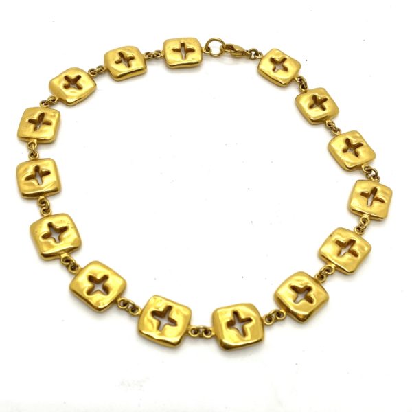 Robert Lee Morris Gold Plated Pillow Cross Necklace