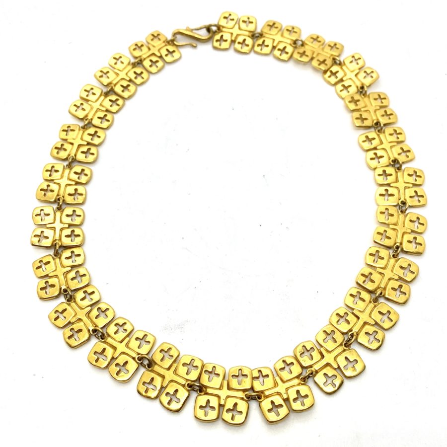 Robert Lee Morris Gold Plated Quatro Tile Necklace