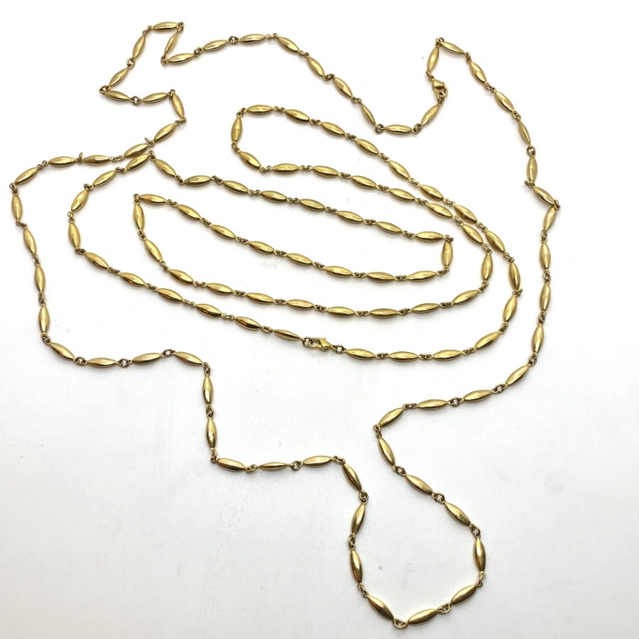 Robert Lee Morris Gold Plated Long Seed Chain Necklace - Image 2