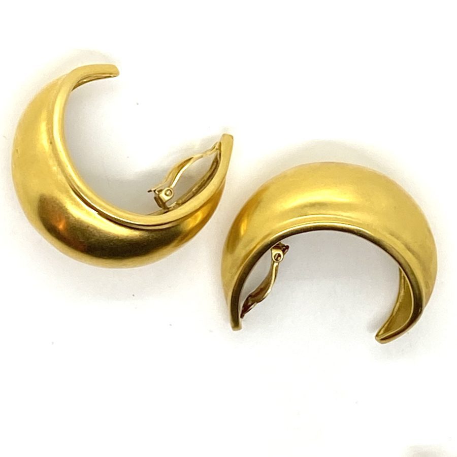 Robert Lee Morris for Donna Karan Gold Plated Large Bubble Hoop Earrings - Image 2