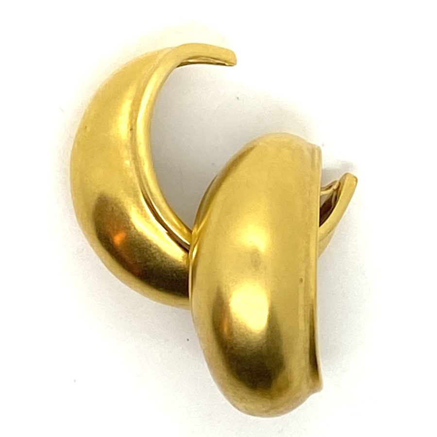 Robert Lee Morris for Donna Karan Gold Plated Large Bubble Hoop Earrings - Image 3