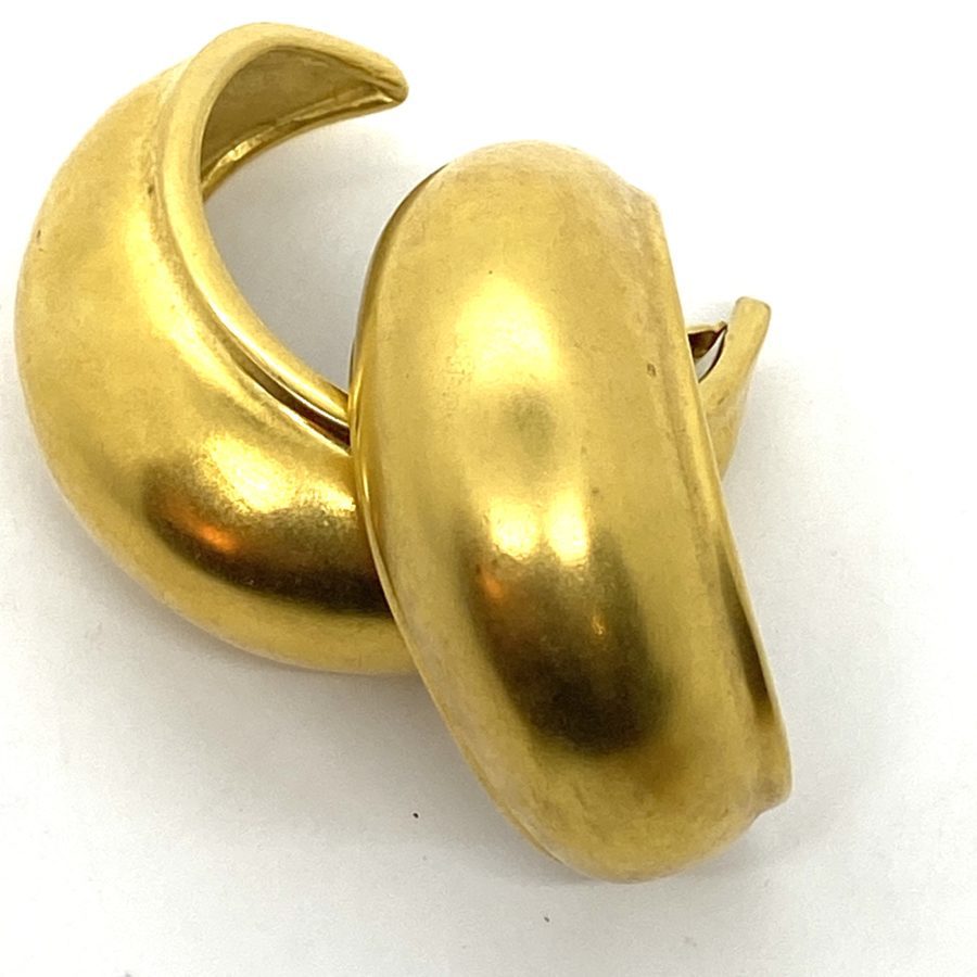 Robert Lee Morris for Donna Karan Gold Plated Large Bubble Hoop Earrings