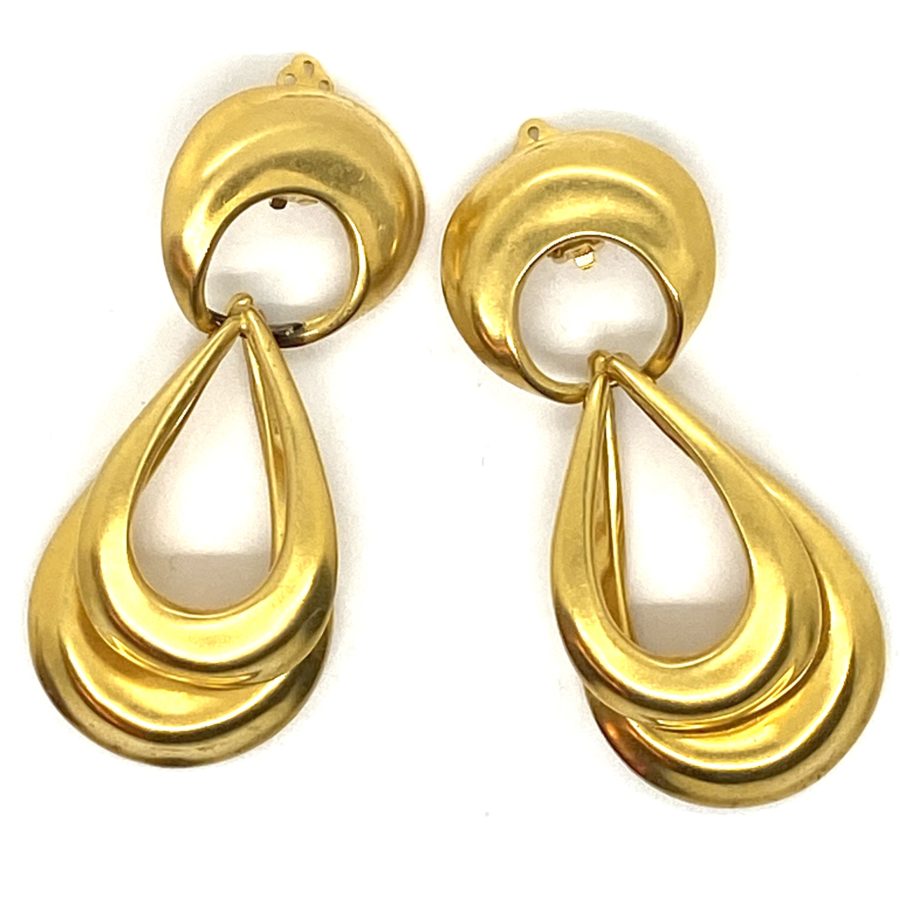 Robert Lee Morris for Donna Karan gold Plated Triple Loop Earrings