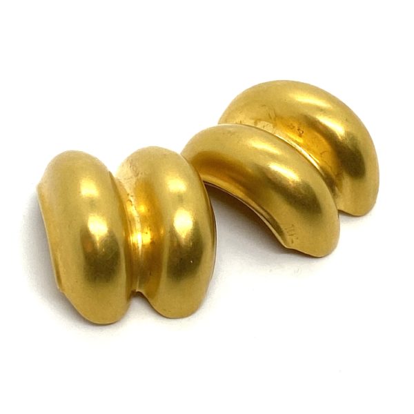 Robert Lee Morris for Donna Kran Gold Plated Double Tire Button Earrings