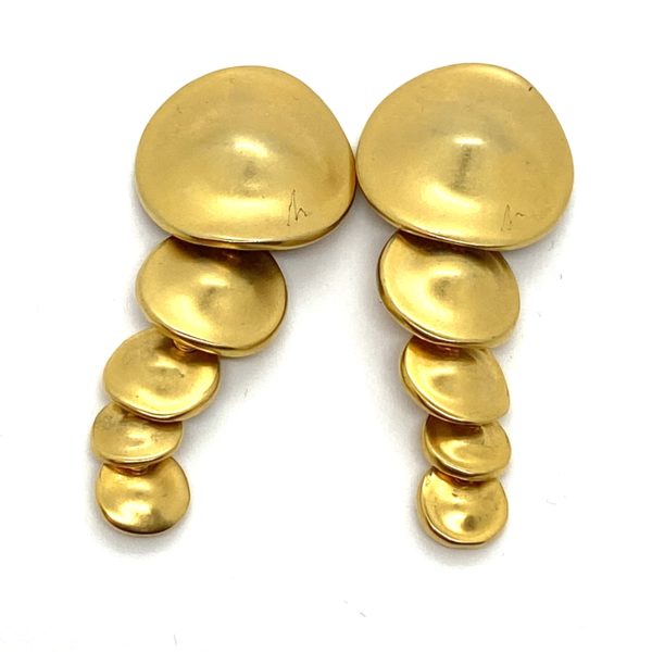 Robert Lee Morris Gold Plated Graduated Disc  Earrings (AABCF)