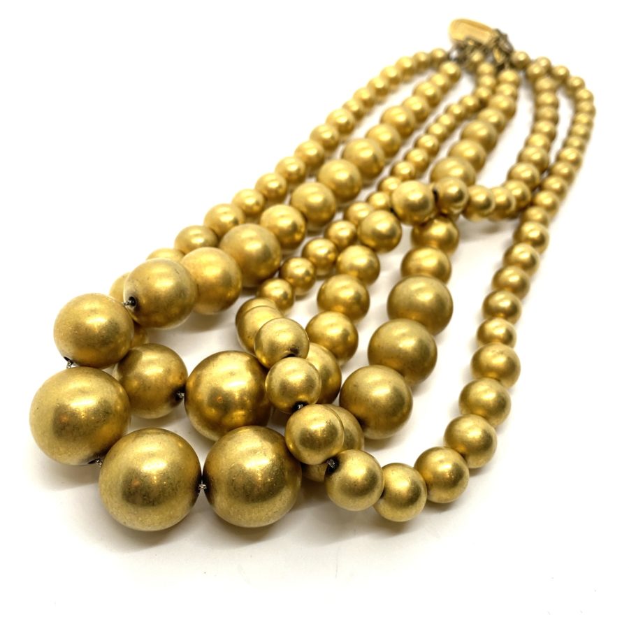 Robert Lee Morris for Donna Karan Triple Strand Gold Pearls - Image 2