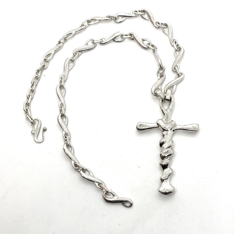 Robert Lee Morris Sterling Silver Wrapped Cross Necklace