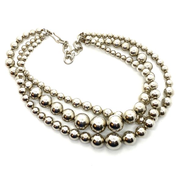 Robert Lee Morris Silver Triple Strand Pearls Necklace
