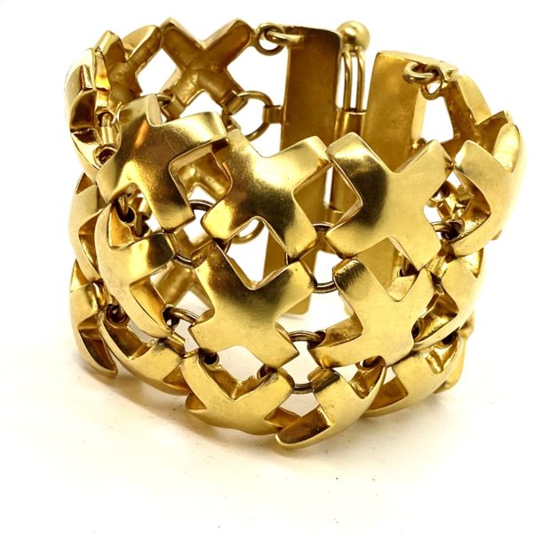 Robert Lee Morris Wide X Rows of 3 Bracelet