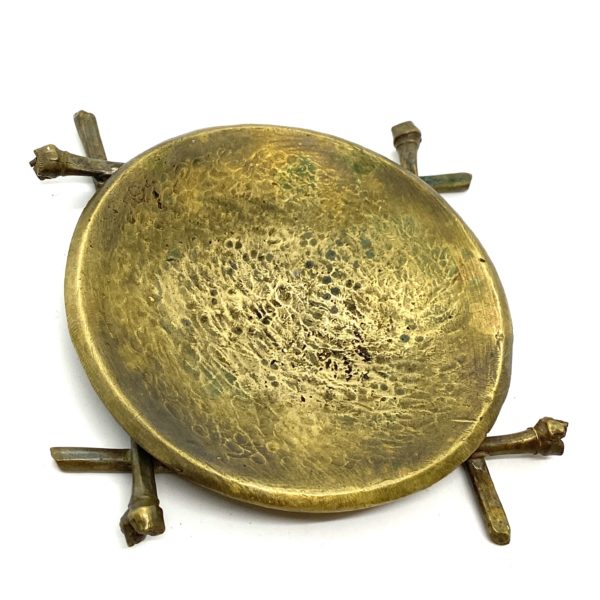 Robert Lee Morris Bronze Flat Bowl On Bamboo Footing