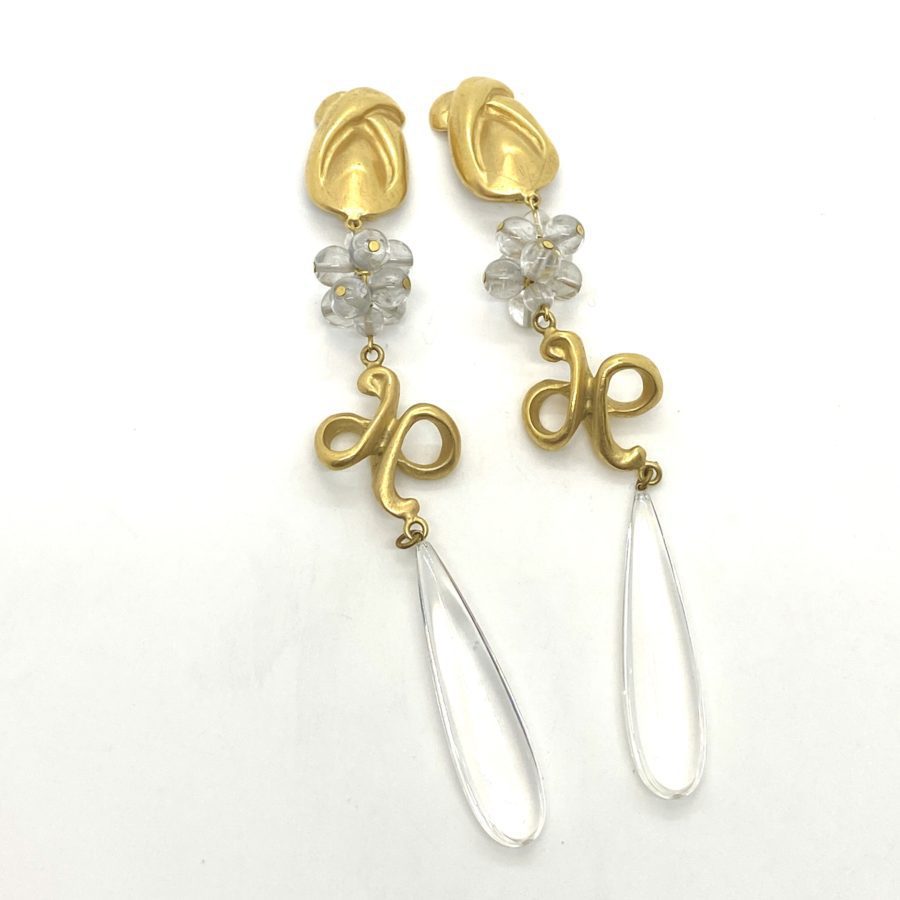 Robert Lee Morris for Donna Karan Extra Long Crystal Drop Earrings