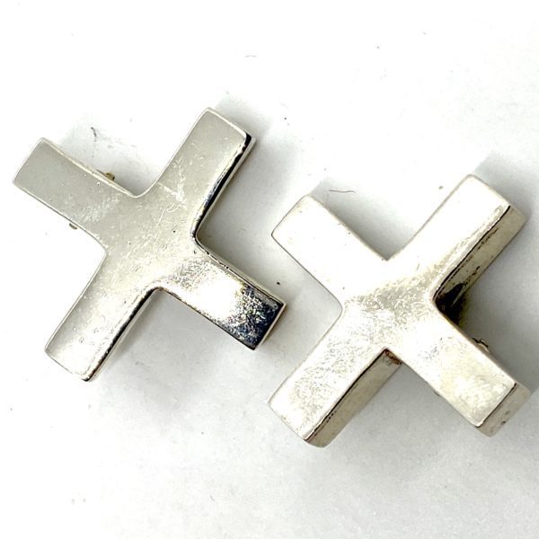 Robert Lee Morris Thin Cross Earrings