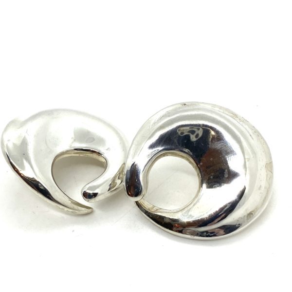 Robert Lee Morris Silver Horseshoe Crab Hoop Earrings