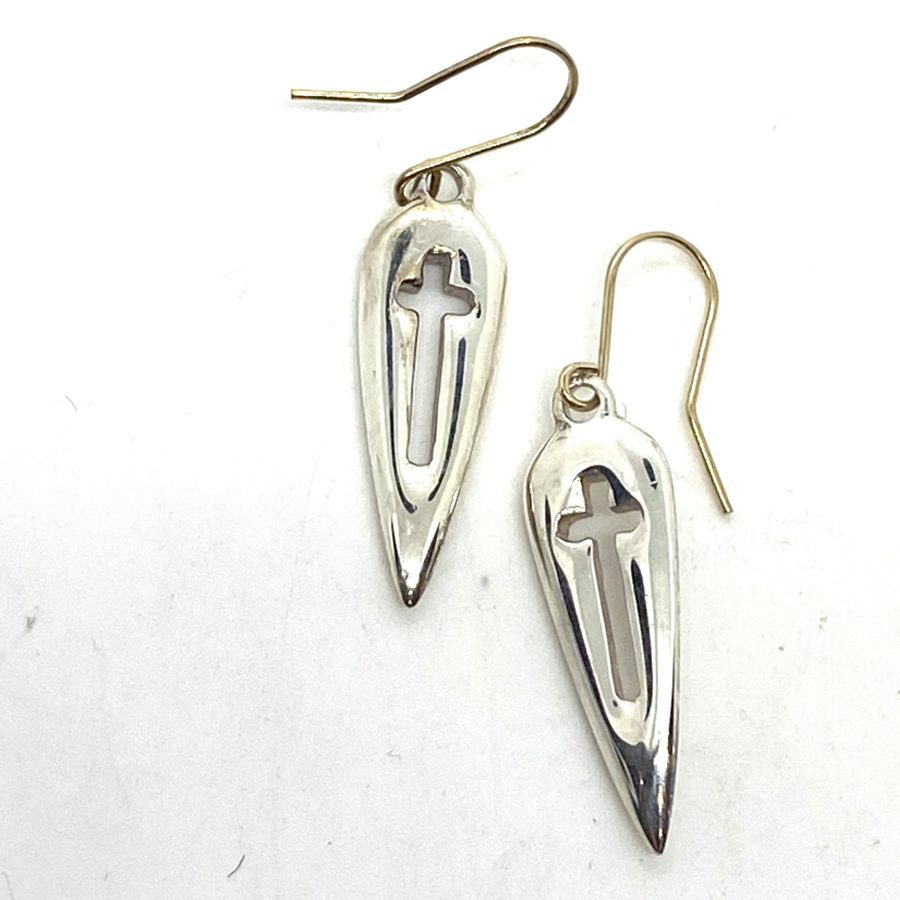 Robert Lee Morris Shield Cross Dangle Earring - Image 2
