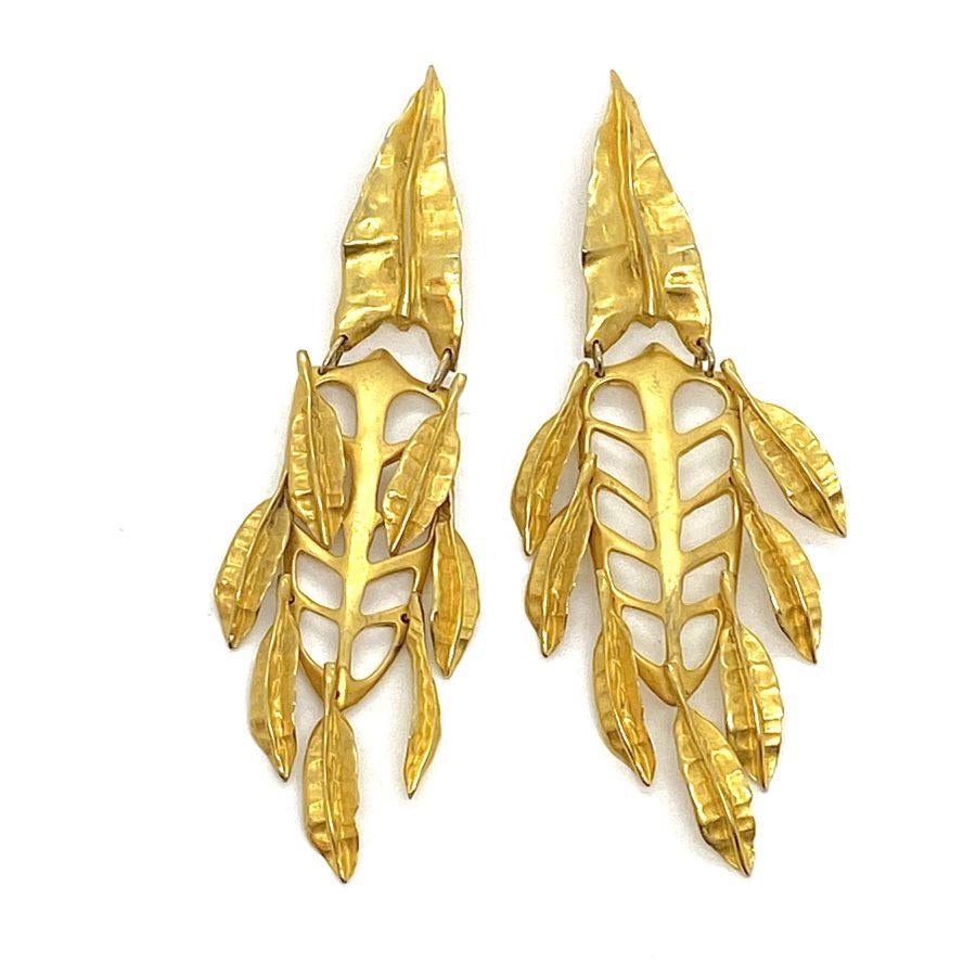 Robert Lee Morris Extreme Multi-Leaf Chandelier Earrings