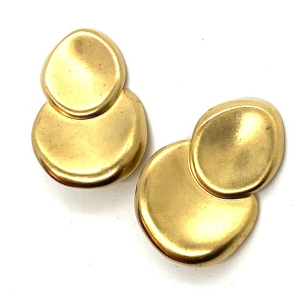 Robert Lee Morris Double Pressed Pebble Earrings