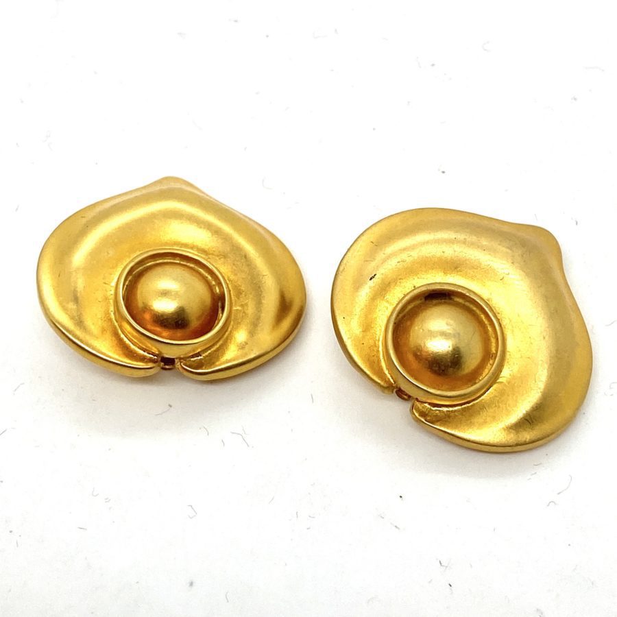 Robert Lee Morris for Donna Karan Soft Leaf Button Earrings