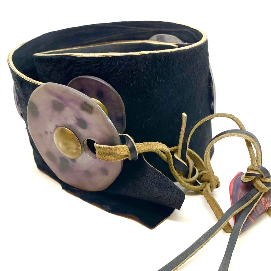 Cara Croninger Wide Cowhide Concha Belt - Image 2