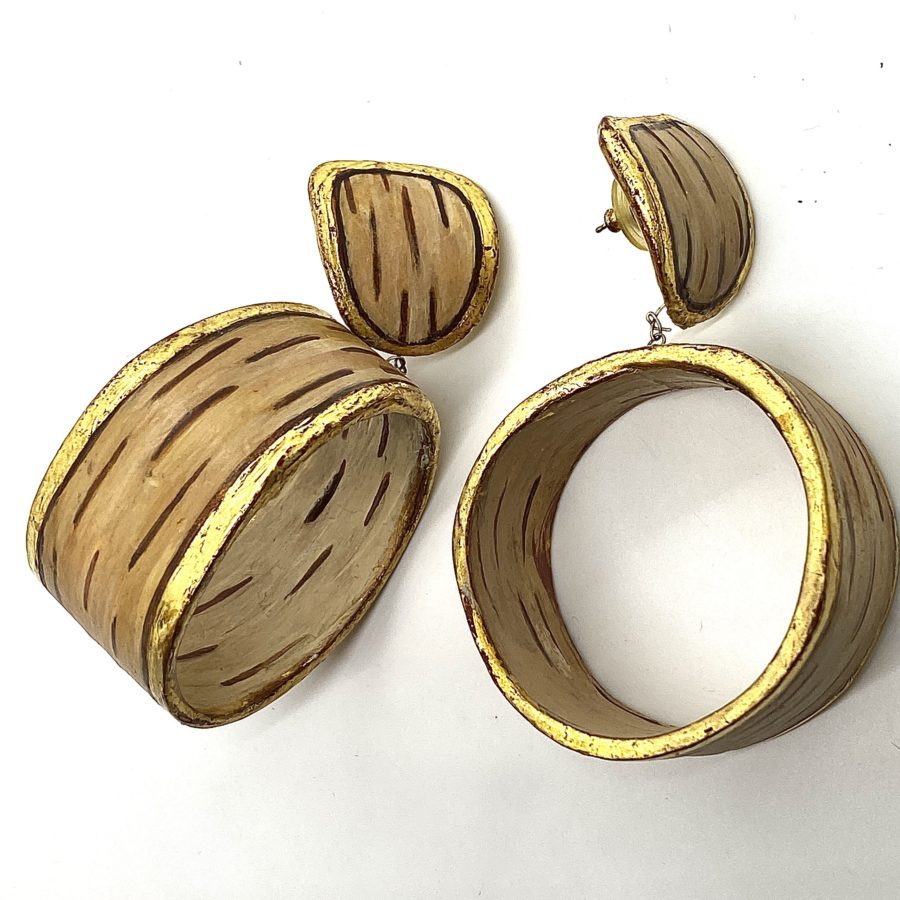 Gloria Lomas Faux Bark Doorknocker Earrings