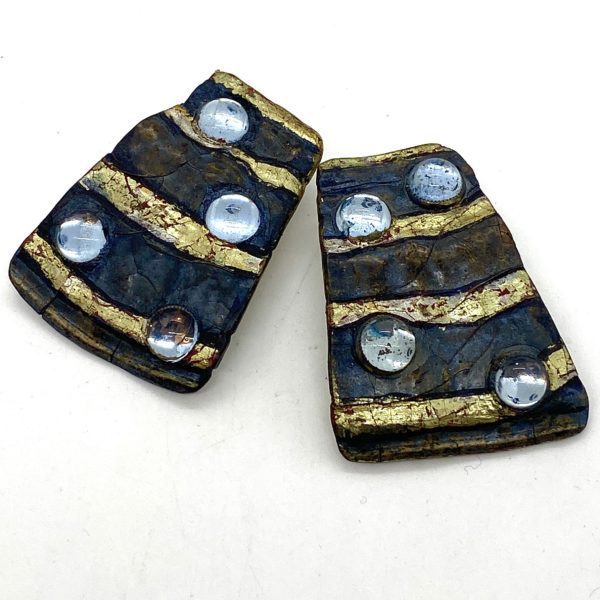 Gloria Lomas Lichen and Blue Glass Earrings
