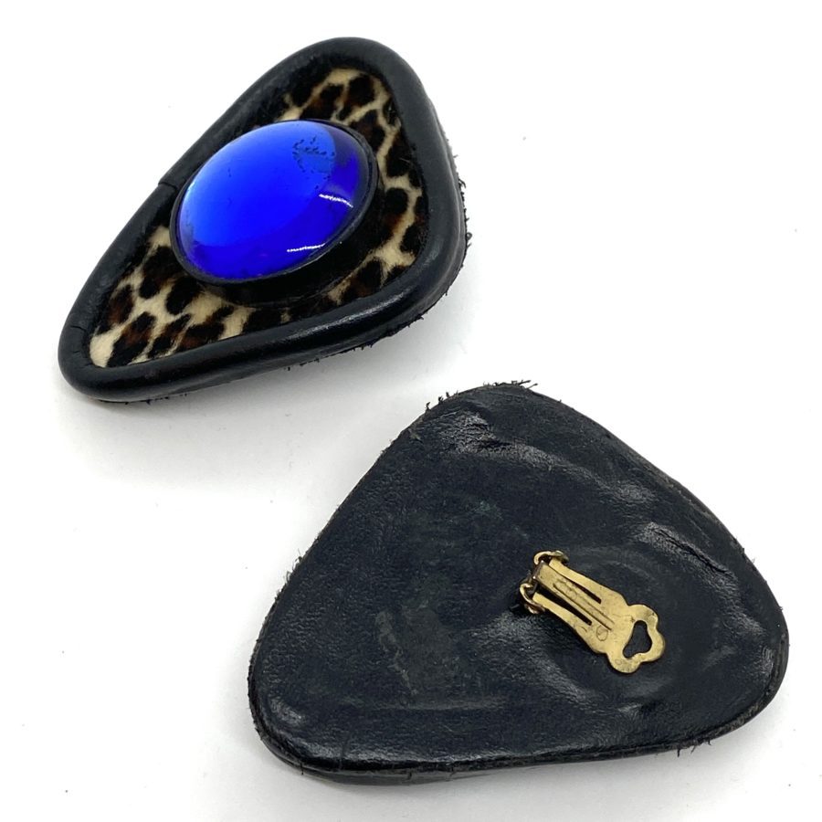 Gloria Lomas Leopard Skin Blue Glass Earrings - Image 2