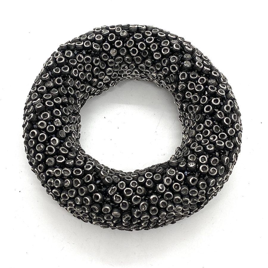 Tone' Vigeland Insanely Complicated Soft Woven Blackened Silver Bangle