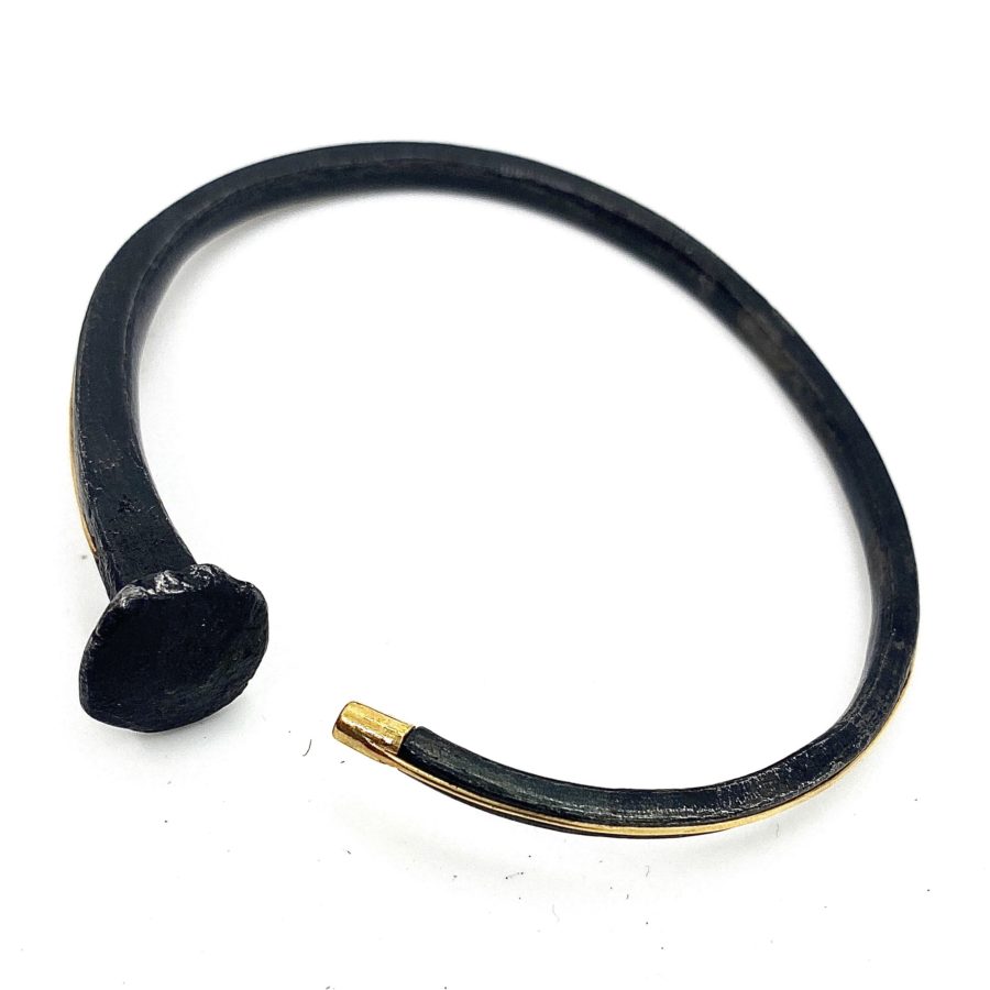 Tone' Vigeland Steel and 28k Gold Nail Bangle - Image 3