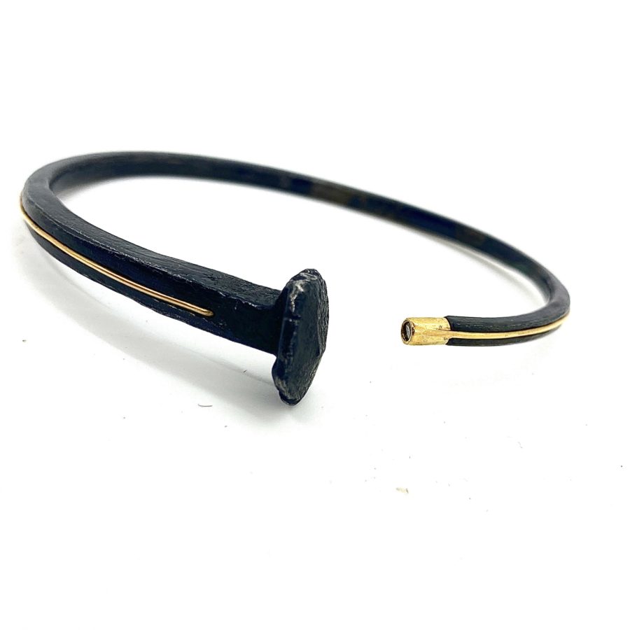 Tone' Vigeland Steel and 28k Gold Nail Bangle