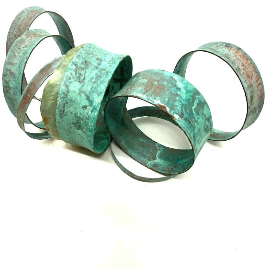 Robert Lee Morris Pair of Verdigris Bangles Medium Wide - Image 3