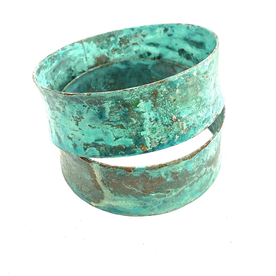 Robert Lee Morris Pair of Verdigris Bangles Medium Wide - Image 2