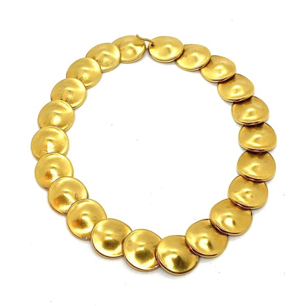 Robert Lee Morris Gold Plated E Disc Necklace