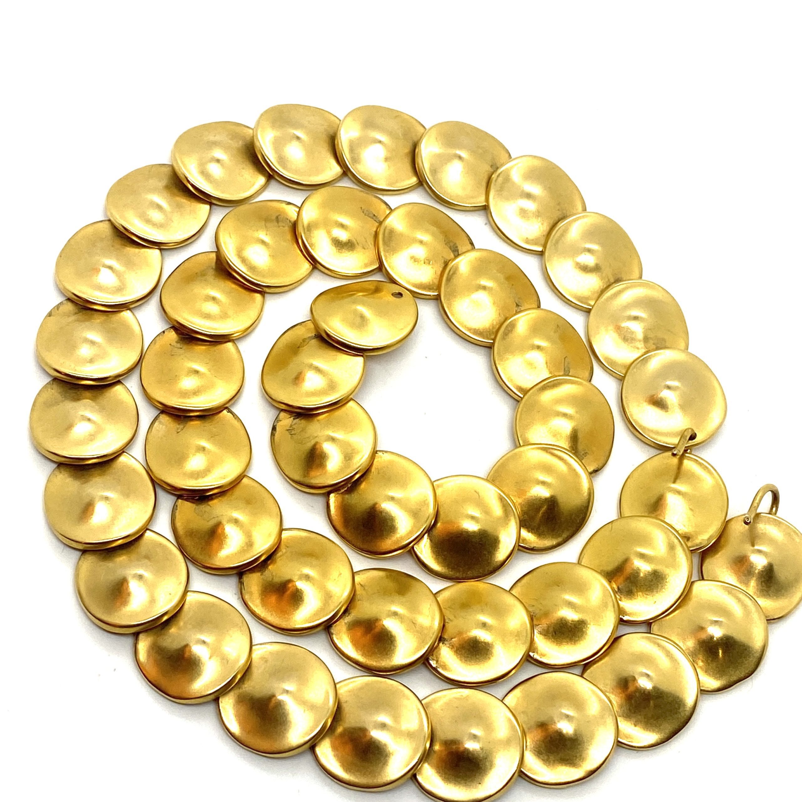 Robert Lee Morris Gold Plated E Disc Necklace - Image 5