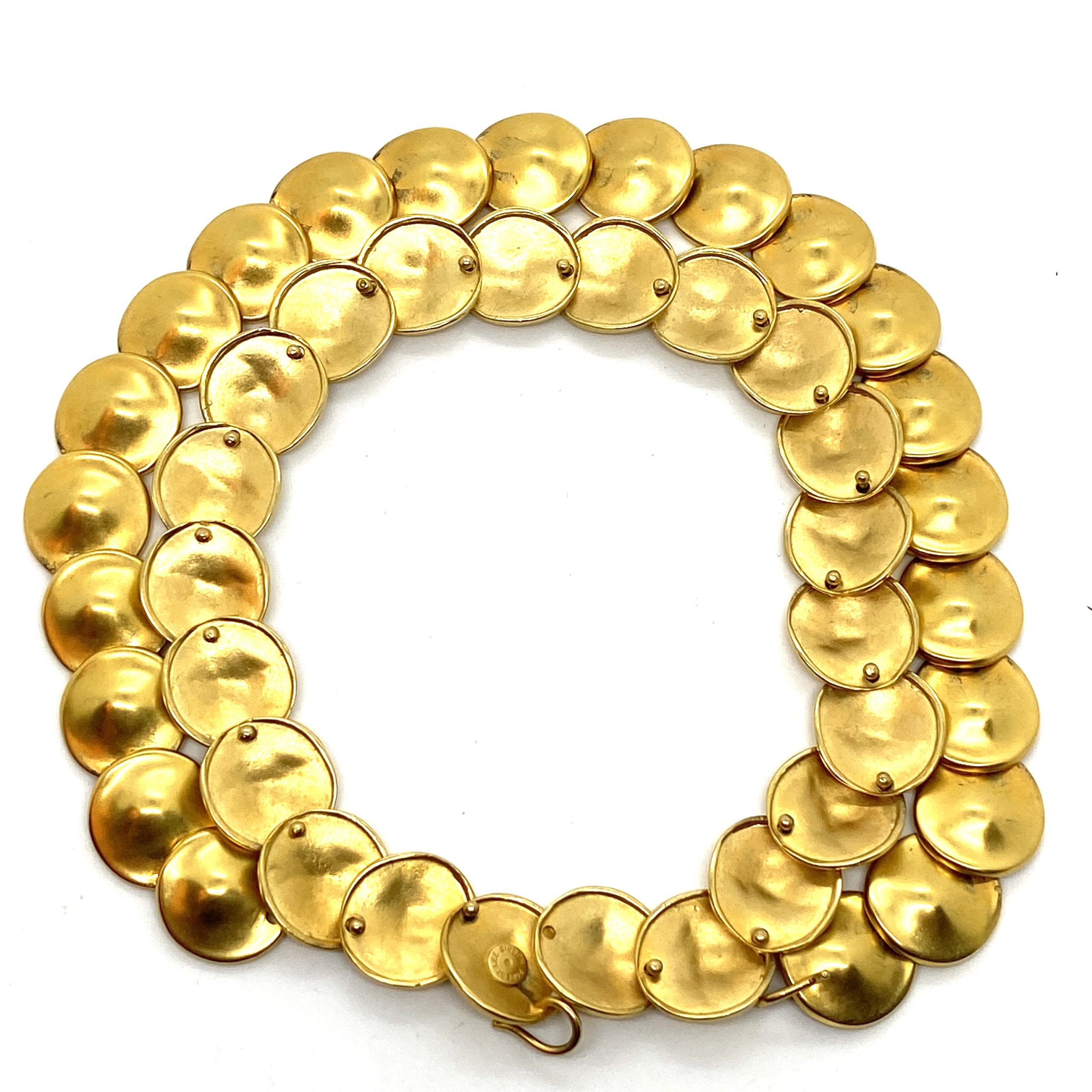 Robert Lee Morris Gold Plated E Disc Necklace - Image 6