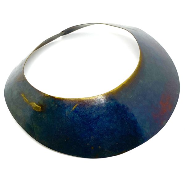 Robert Lee Morris Flat Collar Necklace Oxidized Dark Blue