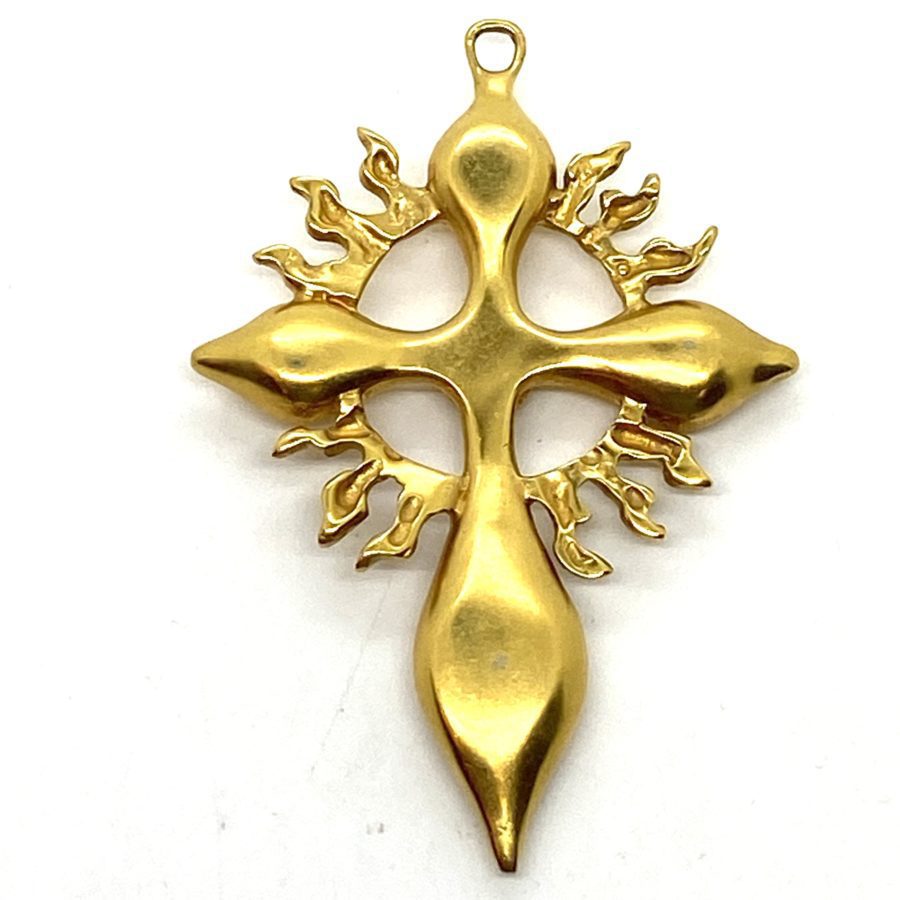 Robert Lee Morris Flaming Cross with Garnet Pendant - Image 3